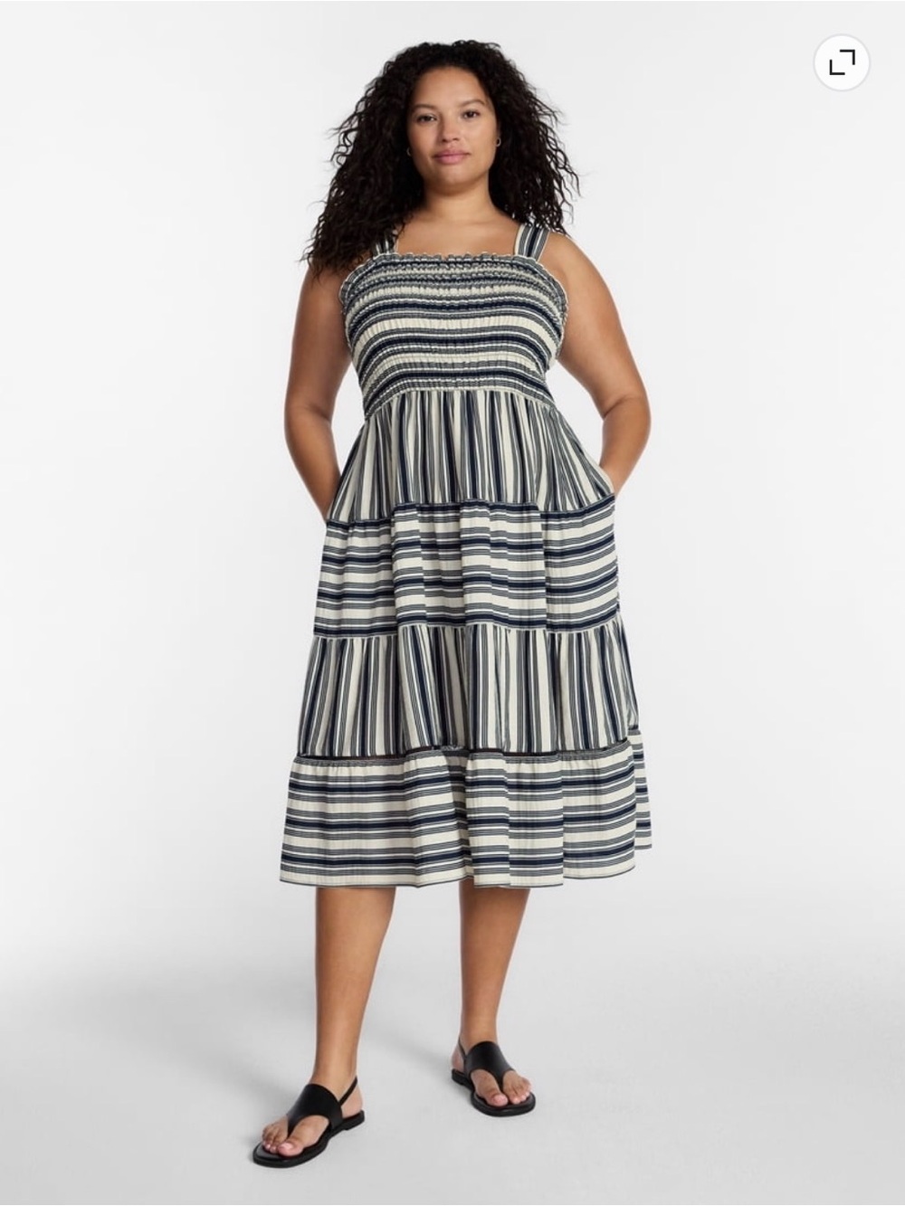 Terra & Sky Womens Ribbed Knit Eyelet Tiered Midi Dress size 2X